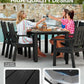YEFU 7-Piece Patio Table Set, All-Weather HIPS, Aluminum Frame, Black