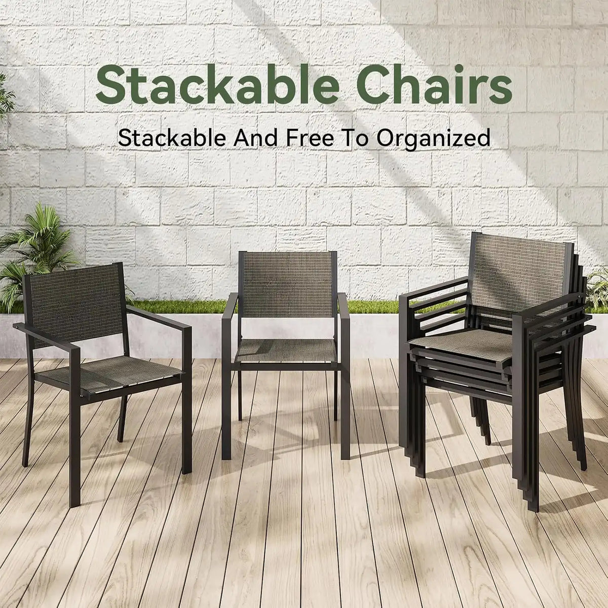 7-Piece Patio Table and Chairs Set for 6, All Weather Patio Dining Sets