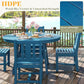 AMERLIFE Outdoor Dining Set for 4, HDPE Round Table and Chairs, Blue