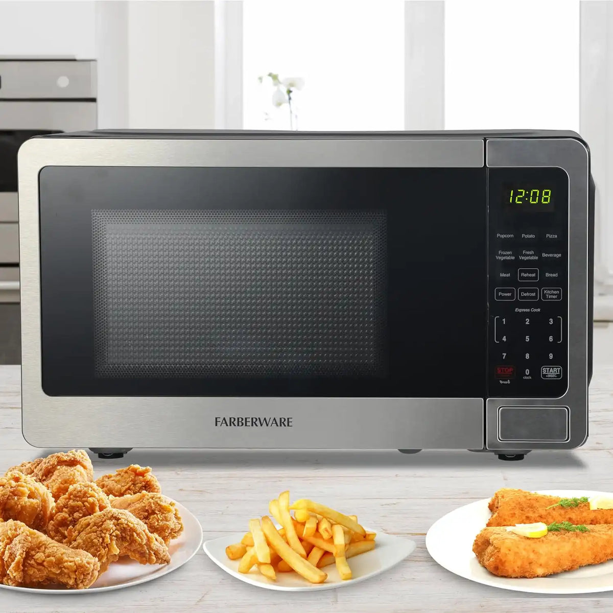 Farberware Countertop Microwave Oven 0.7 cu. ft. 700 Watts, Stainless Steel
