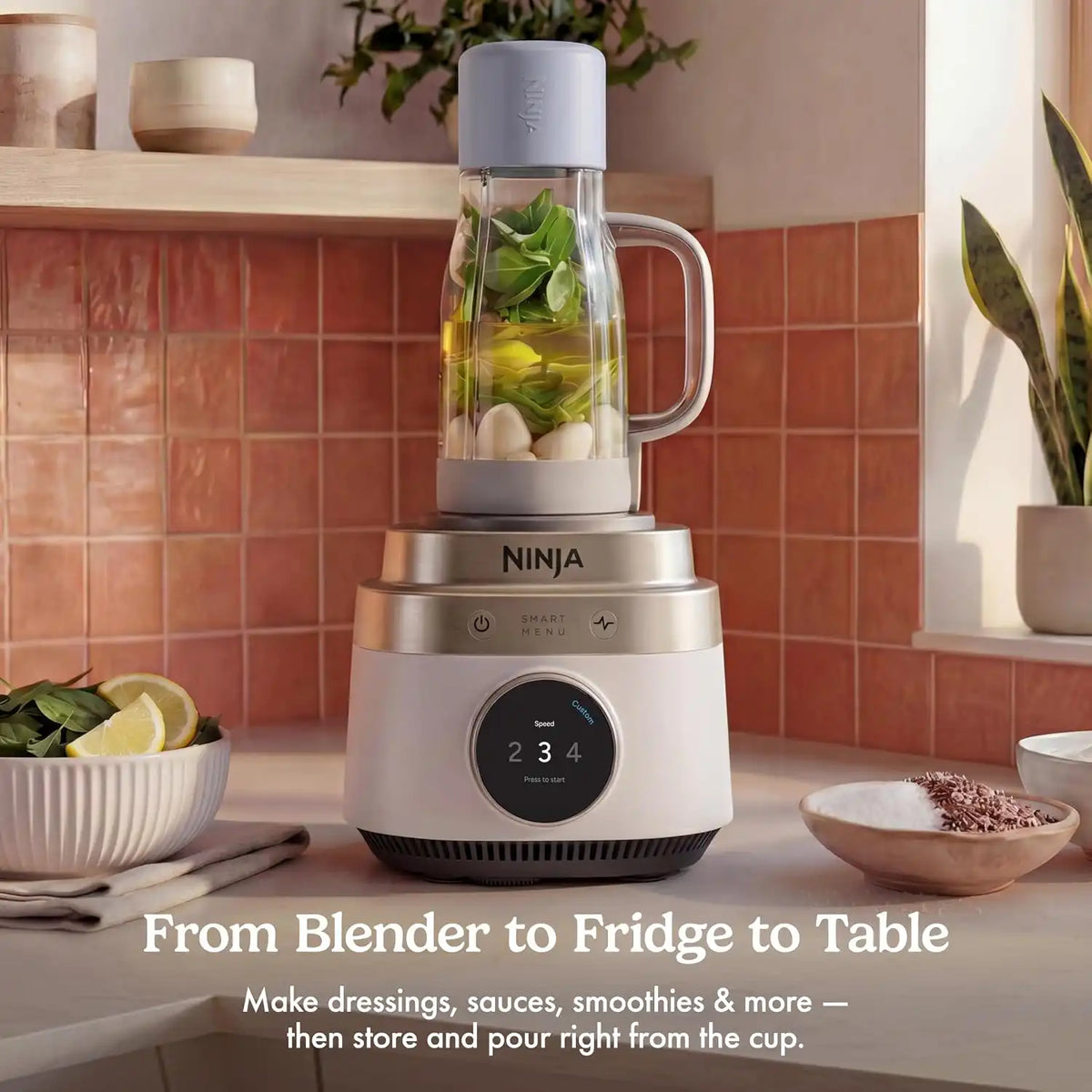 Ninja CrushBOSS 2-in-1 Blender & Tumbler, Amazon Exclusive Bone & Champagne