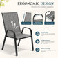 7PCS Patio Dining Set, Steel Table & 6 Textilene Chairs, Charcoal