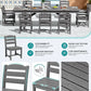 SERWALL 9Pcs HDPE Outdoor Dining Set w/6 Armless, 2 Armchairs for 8,Gray
