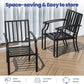 10 PCS Outdoor Patio Dining Set with 13.6ft Double-Sided Patio Umbrella,Patio Table and Chairs Metal Outdoor Patio Furniture Set,Dining Table Set with 8 Chairs,Grey