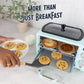 Nostalgia 3-in-1 Retro Breakfast Station - Includes 5 (4 Oz) Cup Coffee Maker, Non-Stick Ceramic Griddle, and 4-Slice Toaster Oven - Built-In Timer, Reusable Coffee Filter, Space-Saving Design - Aqua