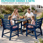 HDPE Outdoor Dining Set, Patio Dining Set of 5, Navy
