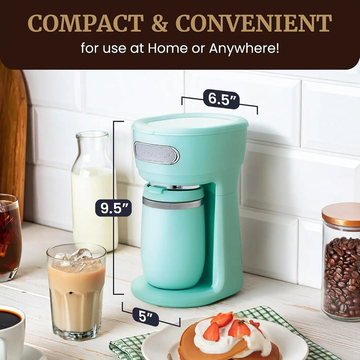 Elite Gourmet EHC242M Personal Single-Serve Compact Coffee Maker, Mint