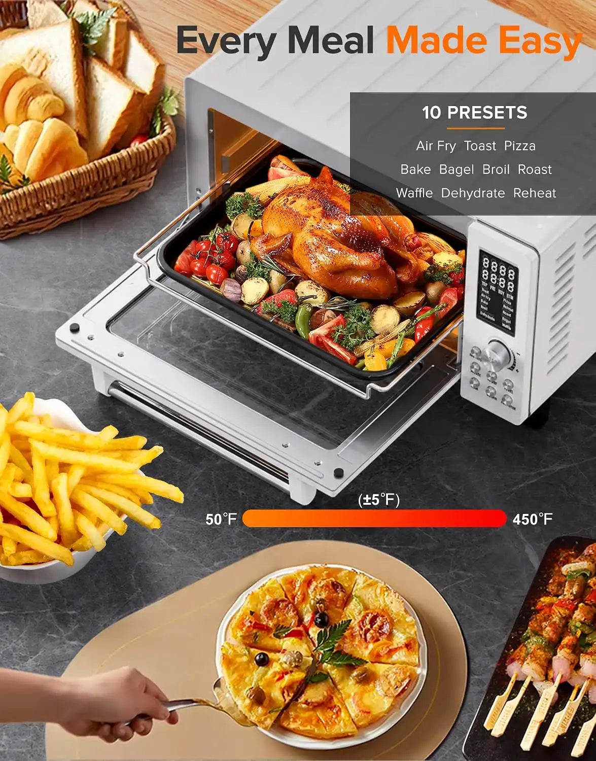 Nuwave Bravo Pro Smart Air Fryer Toaster Oven Countertop Combo