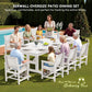 SERWALL 9Pcs HDPE Outdoor Dining Set for 8 with Sling Chairs, White