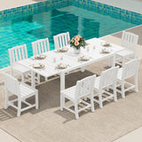 SERWALL Outdoor Patio Dining Set for 8, White