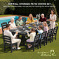 SERWALL Patio HDPE Armless Dining Chairs Set of 2, Black
