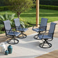 SUNCROWN Patio Swivel Rocker Dining Chairs Set of 4, All Weather High Back Textilene Outdoor Chairs with Sturdy Metal Frame, Swivel Rocking Patio Chairs for Backyard Lawn Garden Porch Deck, Blue