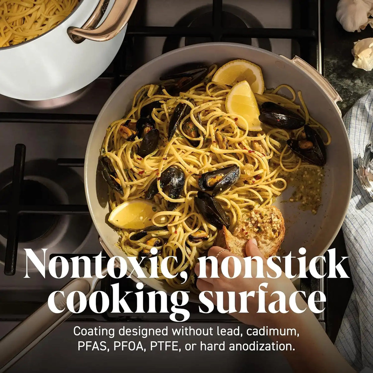 Ninja NeverQuit™ 13-Pc Ceramic Cookware, Amazon Exclusive Bone & Champagne