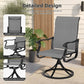 SUNCROWN 6-Piece Outdoor Dining Set, All Weather Patio Furniture Sets with 4 Dark Gray Swivel Textilene Mesh Chairs & Round Metal Table & 1 Light Blue 9Ft Umbrella for Deck Garden Backyard Poolside