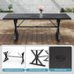 ALAULM 9-Piece Patio Dining Set,Outdoor Metal Dining Set with 8 Swivel Chairs & Rectangle Table with 1.5 Umbrella Hole, Patio Dining Table and Chairs for Backyard, Sand