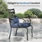 PHI VILLA Patio Dining Set, 37" Square Metal Table