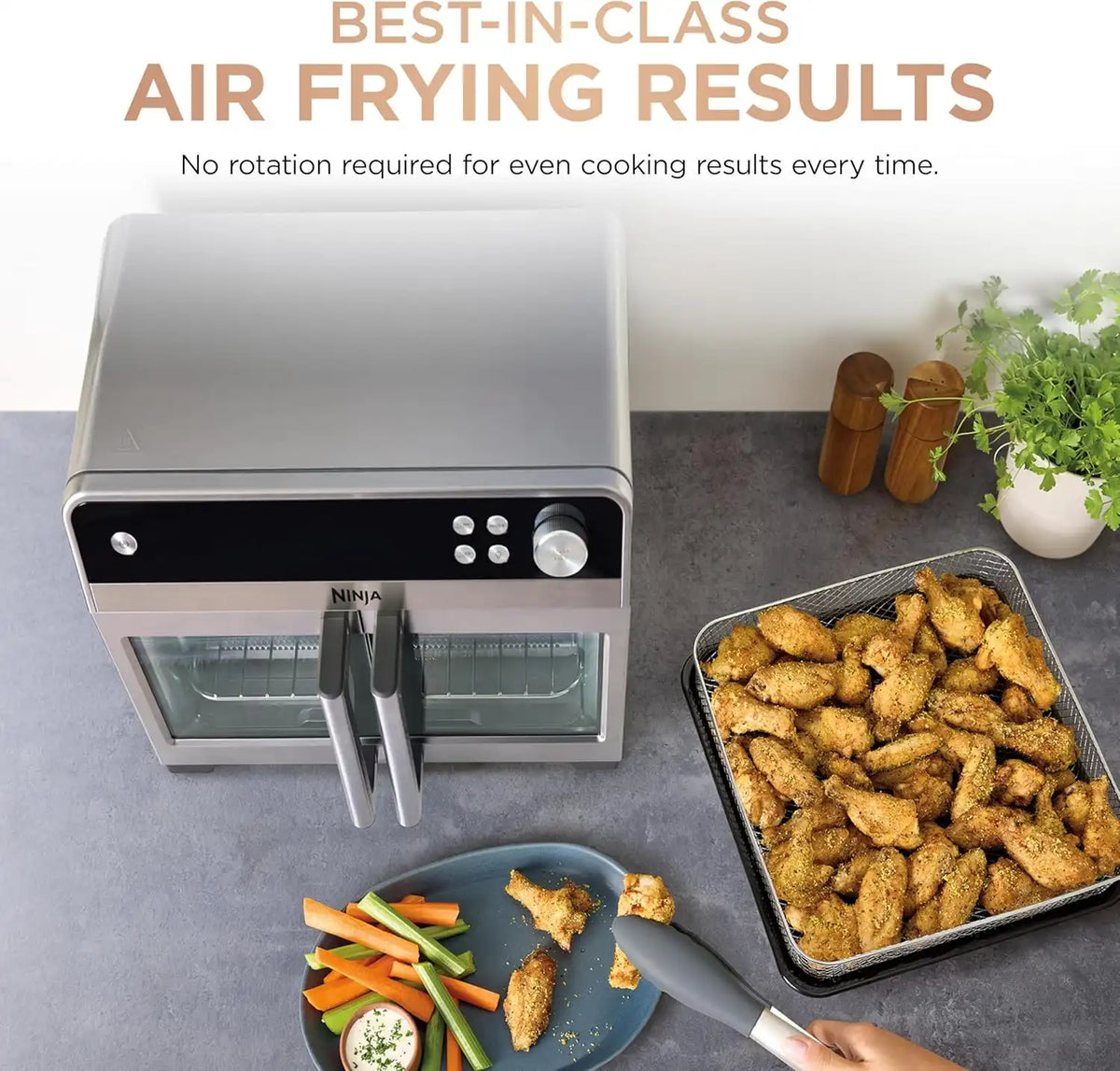 Ninja French Door Premier Air Fry Oven with Cutting Board, Steel, FO103