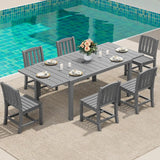 SERWALL Outdoor Patio Dining Set for 6, Grey