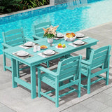 SERWALL 5 Pcs HDPE Patio Dining Set, Outdoor Dining Set for 4, Aruba