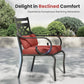 PHI VILLA Patio Dining Set, Round Metal Table