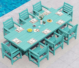 SERWALL 9Pcs 84" HDPE Outdoor Dining Set for 8 with Armchairs,Aruba