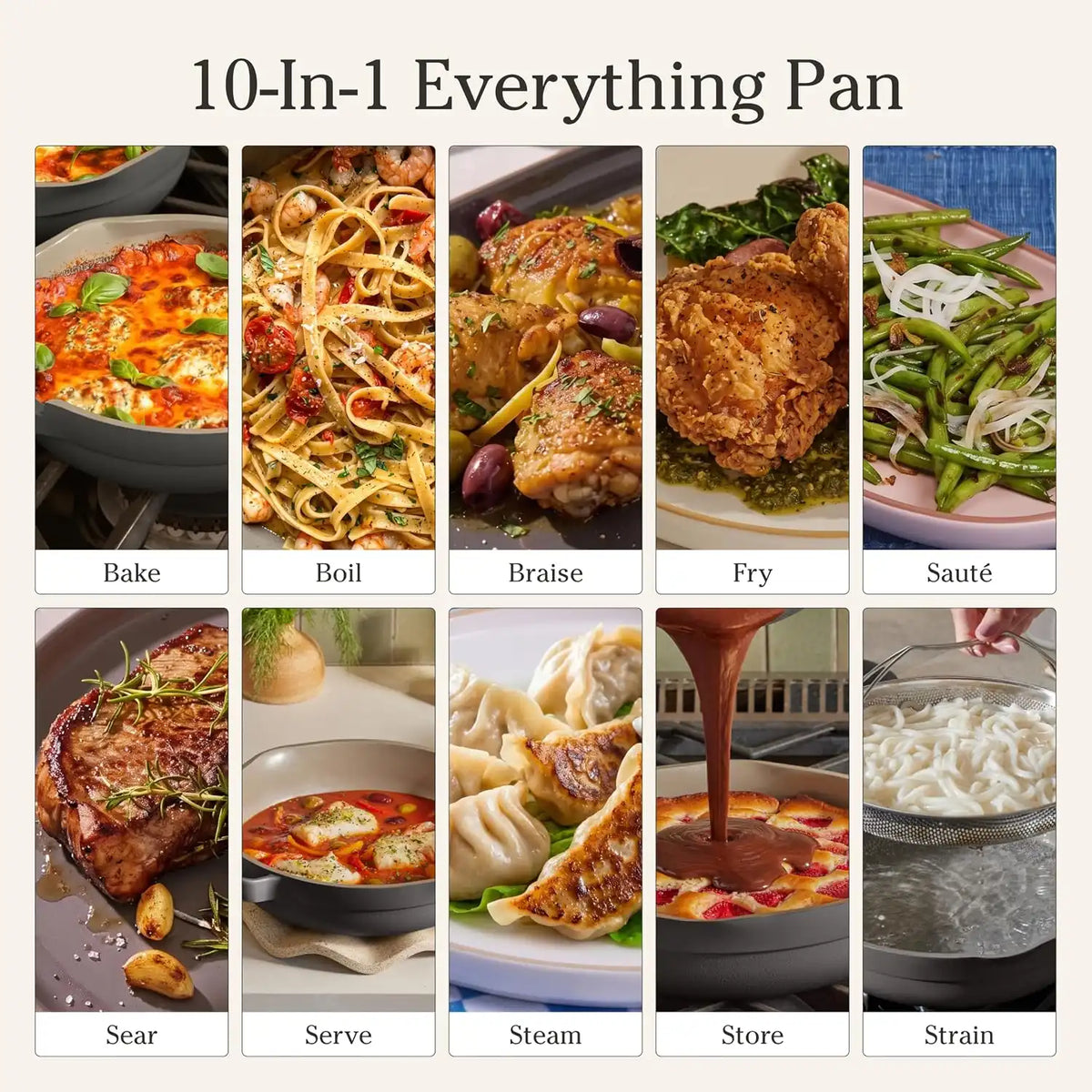Our Place Always Pan 2.0, 10.5" Ceramic Nonstick Pan, 2.6 Qt