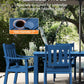 YEFU 7-Piece Patio Table Set, All-Weather HIPS, Metal Aluminum Frame, Blue
