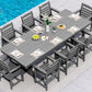 SERWALL Patio HDPE Dining Chairs Set of 2 with Arms, Grey