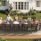 SERWALL Armless Outdoor Dining Set, Patio Dining Set for 6, Coffee