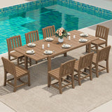 SERWALL Outdoor Patio Dining Set for 8, Brown