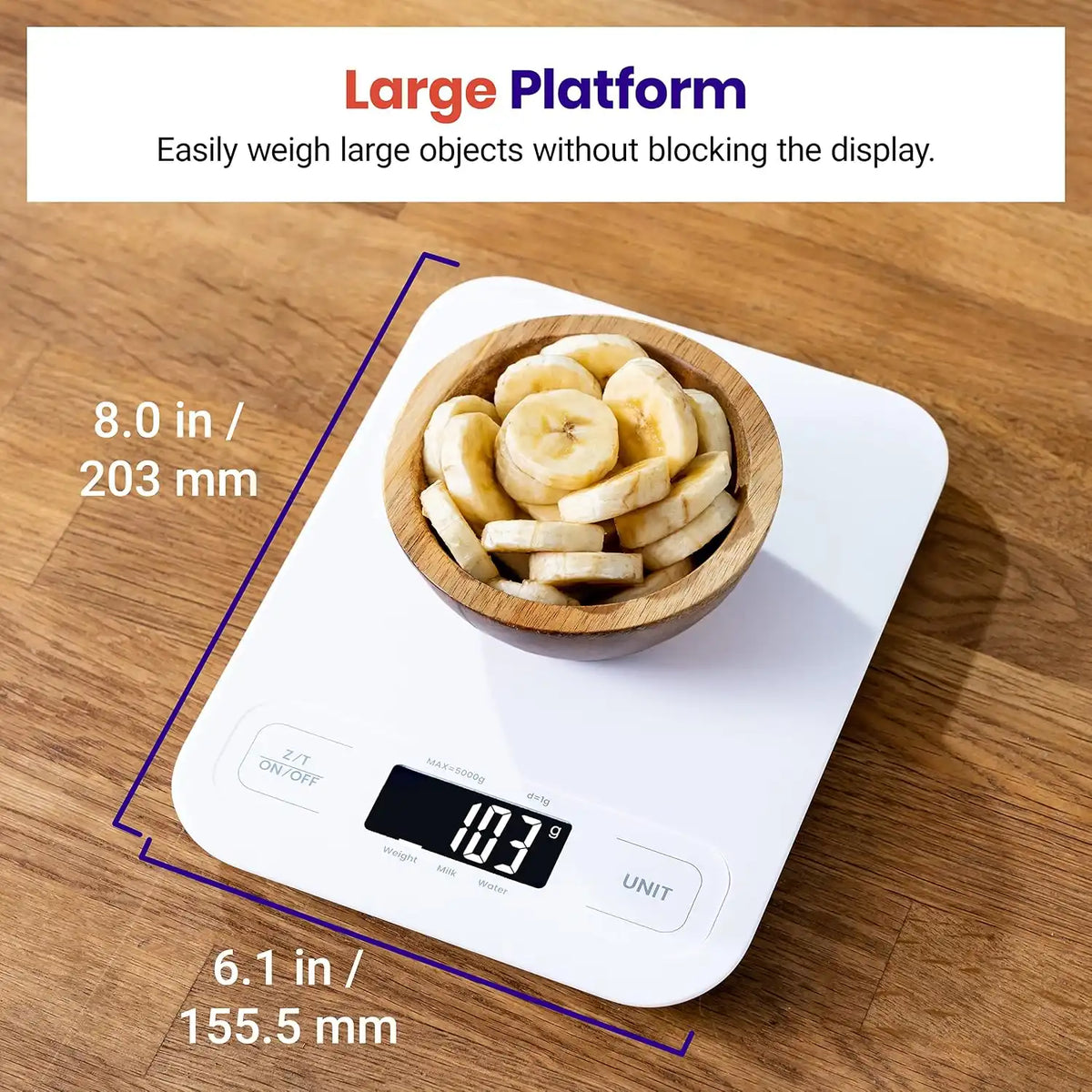 Etekcity Food Kitchen Scale, Digital Grams and Ounces, Large