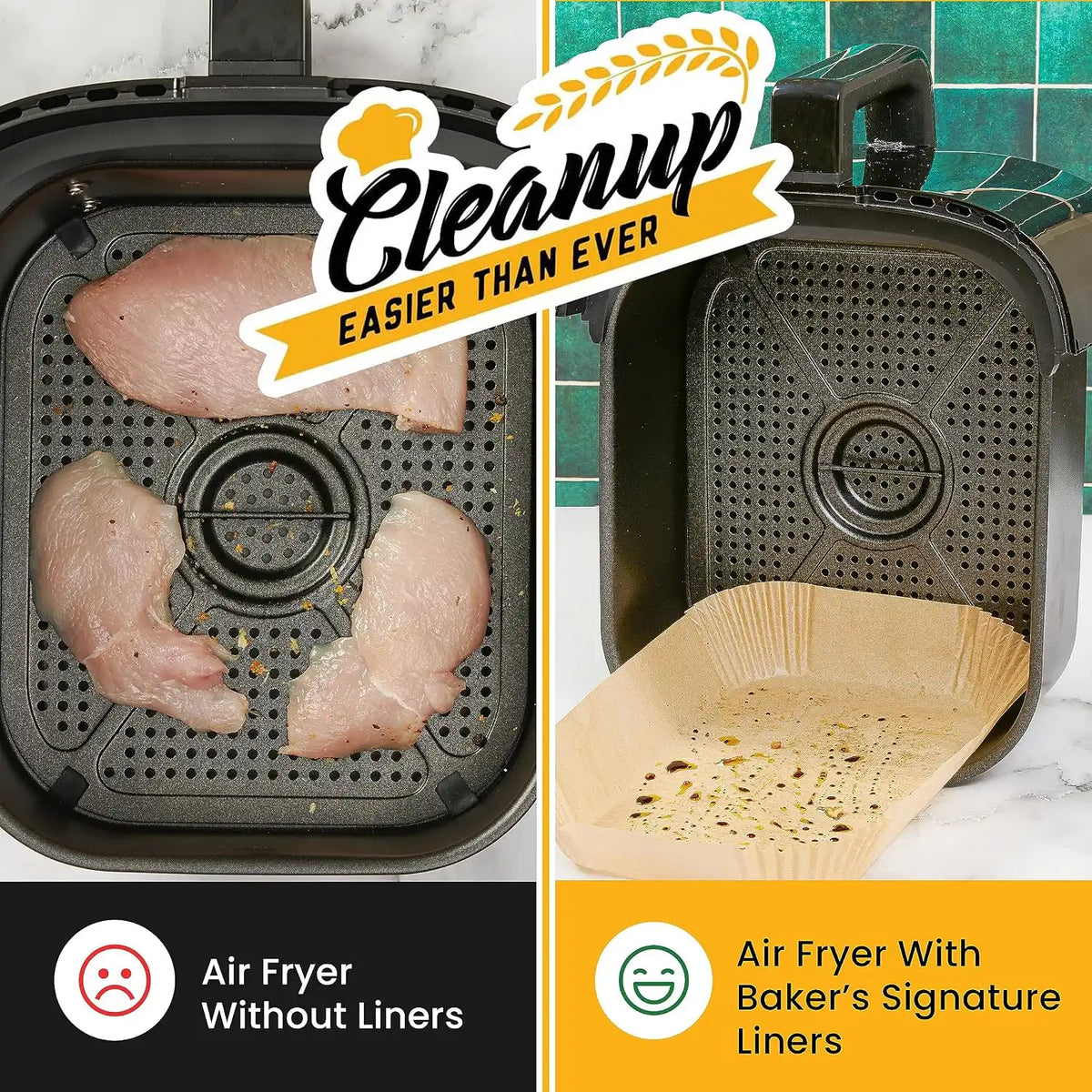 Rectangular Air Fryer Liners Disposable, 125 Pcs Parchment for Dual Baskets